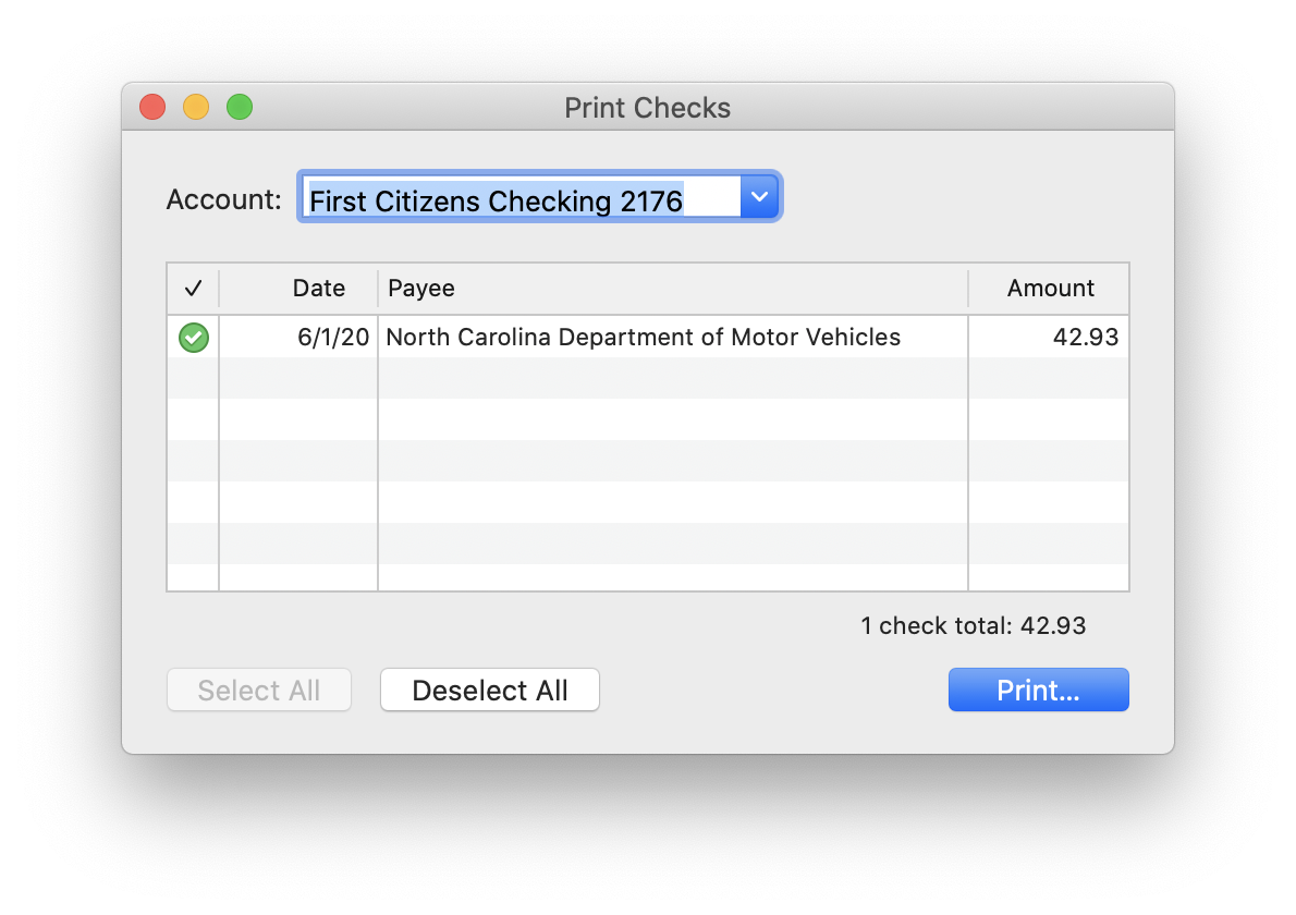show voided check as reviewed quicken for mac